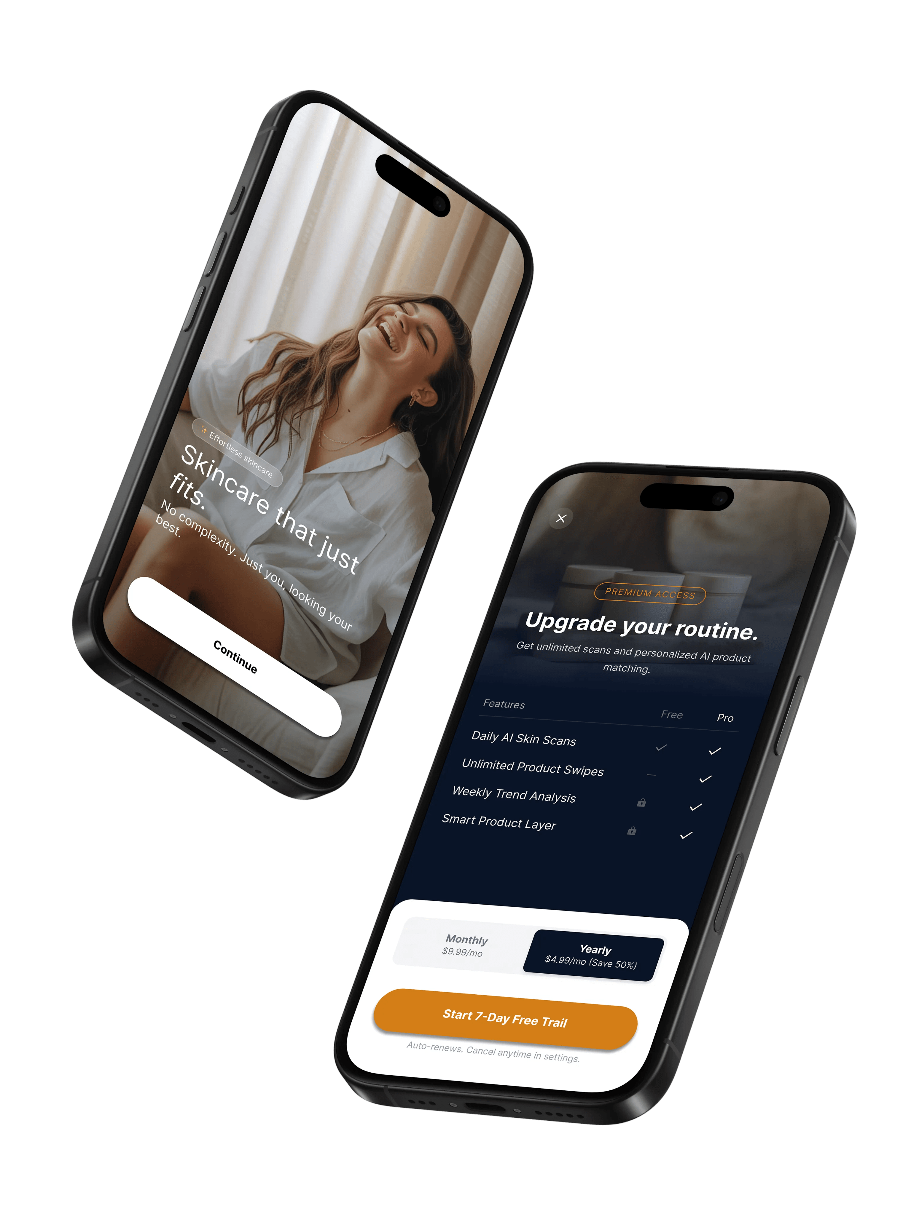 AI Skin Scanner App mockups
